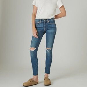 Lucky Brand Ava Skinny Ripped Blue Jeans